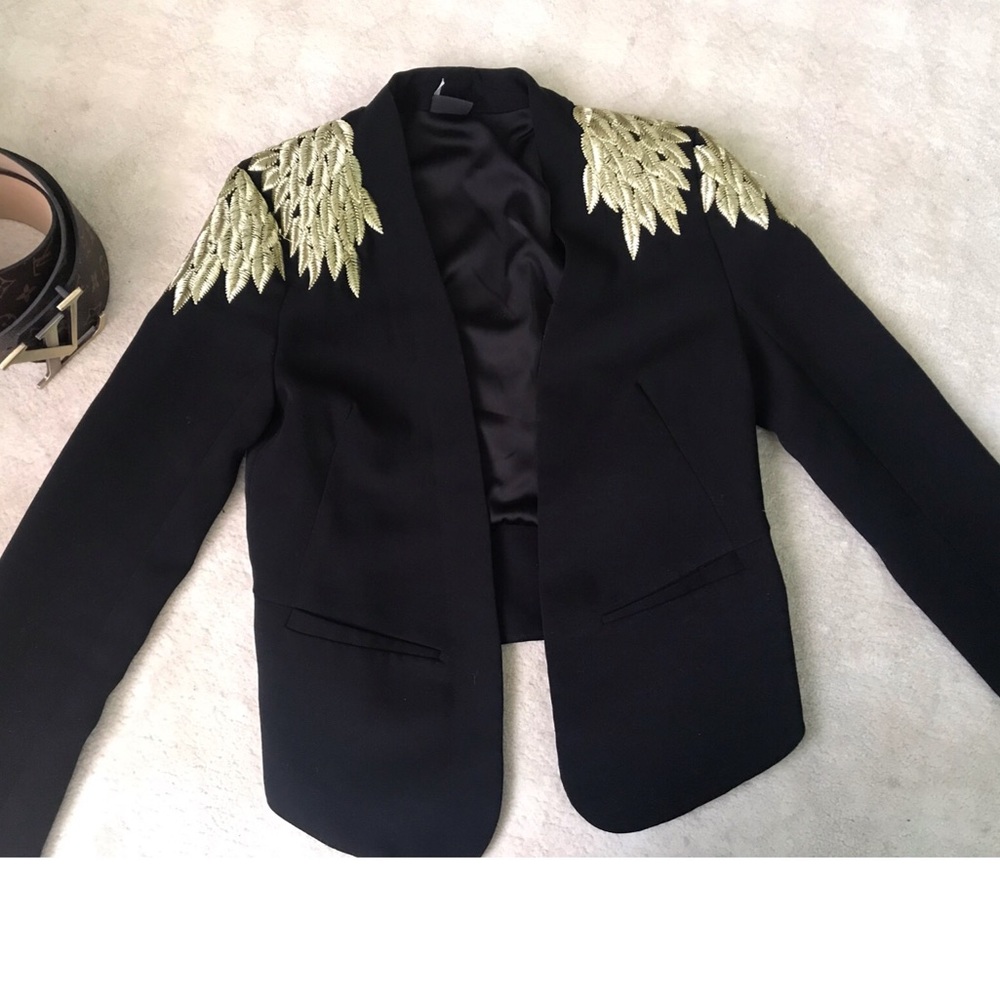 Gold featured blazer